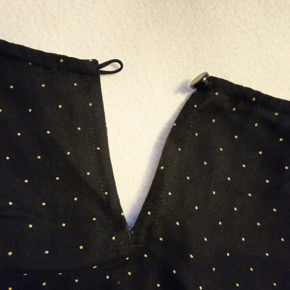 Robbie Bee 100% Silk Black Polkadot Sleeveless Dress - Picture 10 of 10